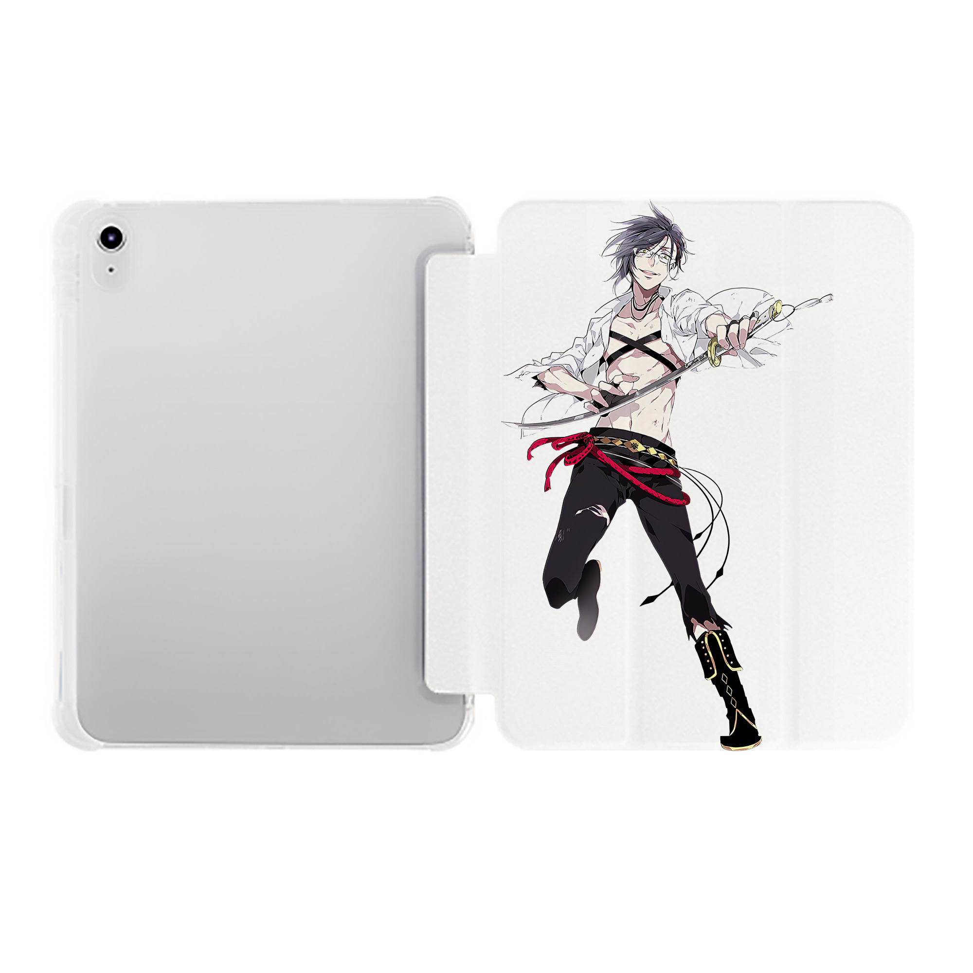 （画像用） 刀剣乱舞 Touken Ranbu IPad ケース ペン収納付き 三つ折りスタンド PUレザー×シリコン 対応機種9.5/10.5/10.9インチ